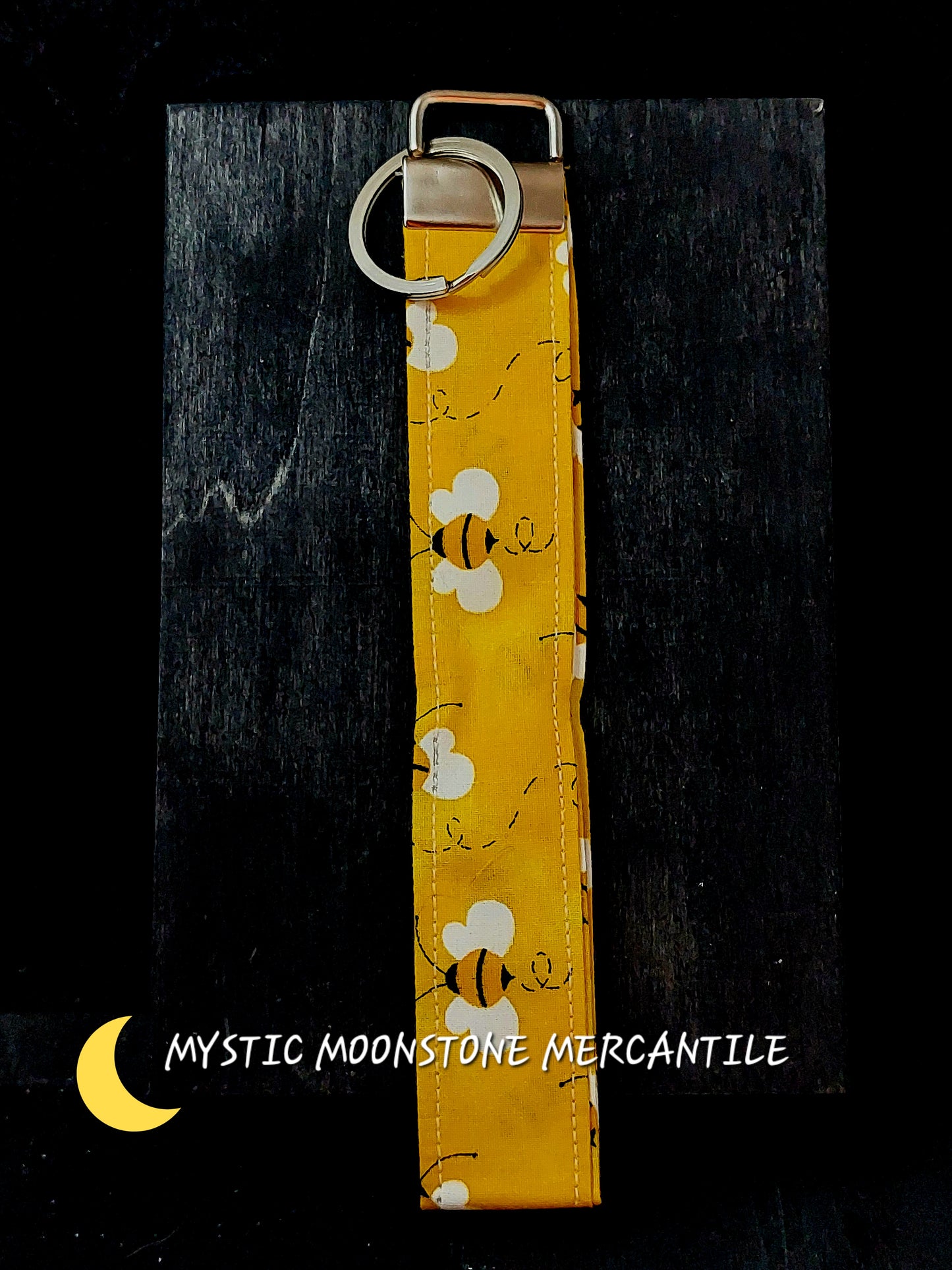 YELLOW BEE PRINT KEY FOB