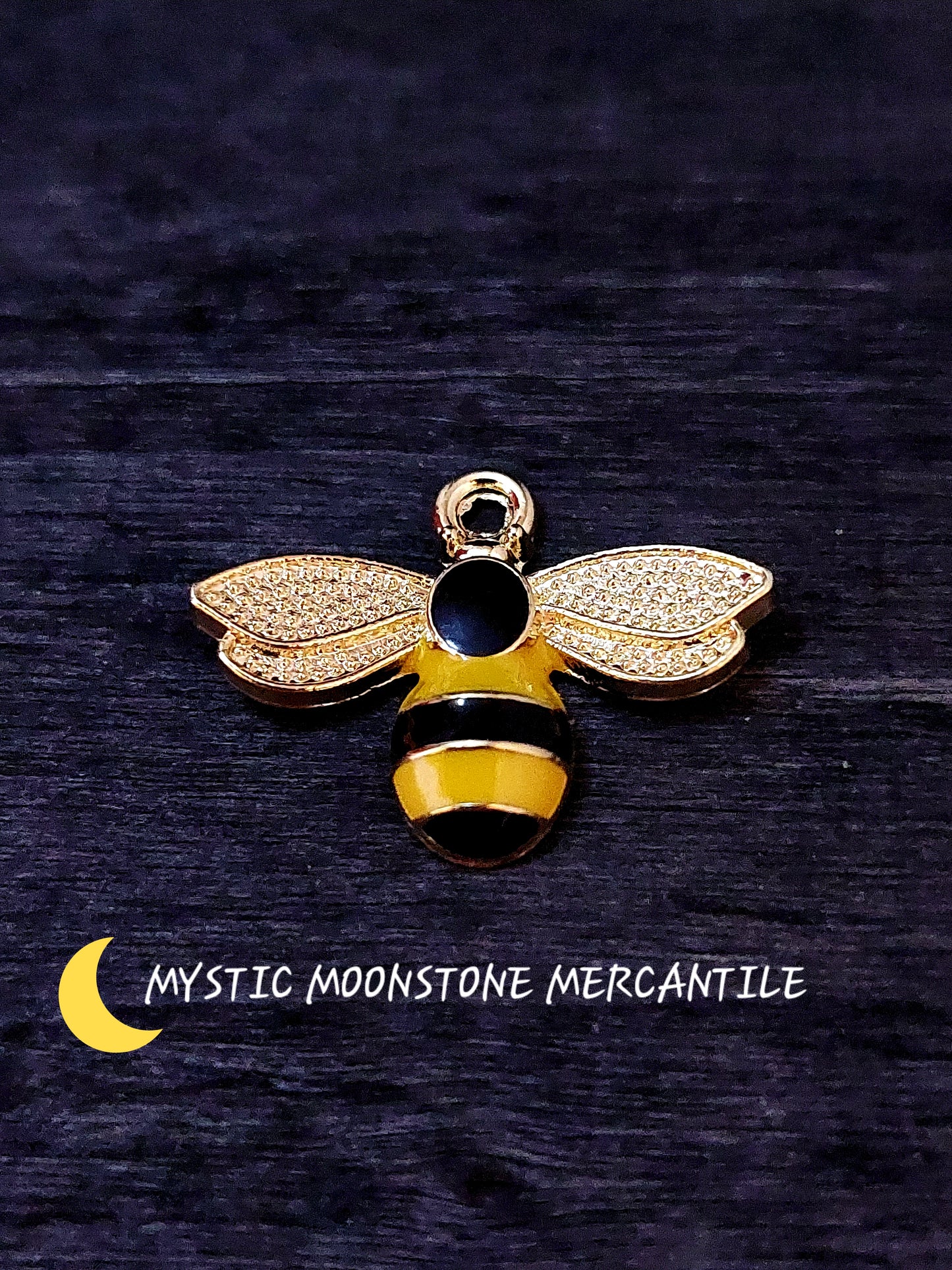 REAL RAW HONEY SPELL BOTTLE CHARM NECKLACE WITH HONEY BEE CHARM