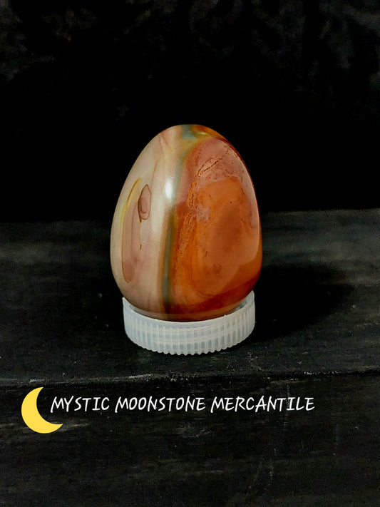 NATURAL OCEAN JASPER HAND CARVED EGG