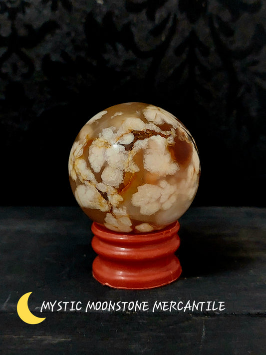 NATURAL CHERRY BLOSSOM AGATE SPHERE