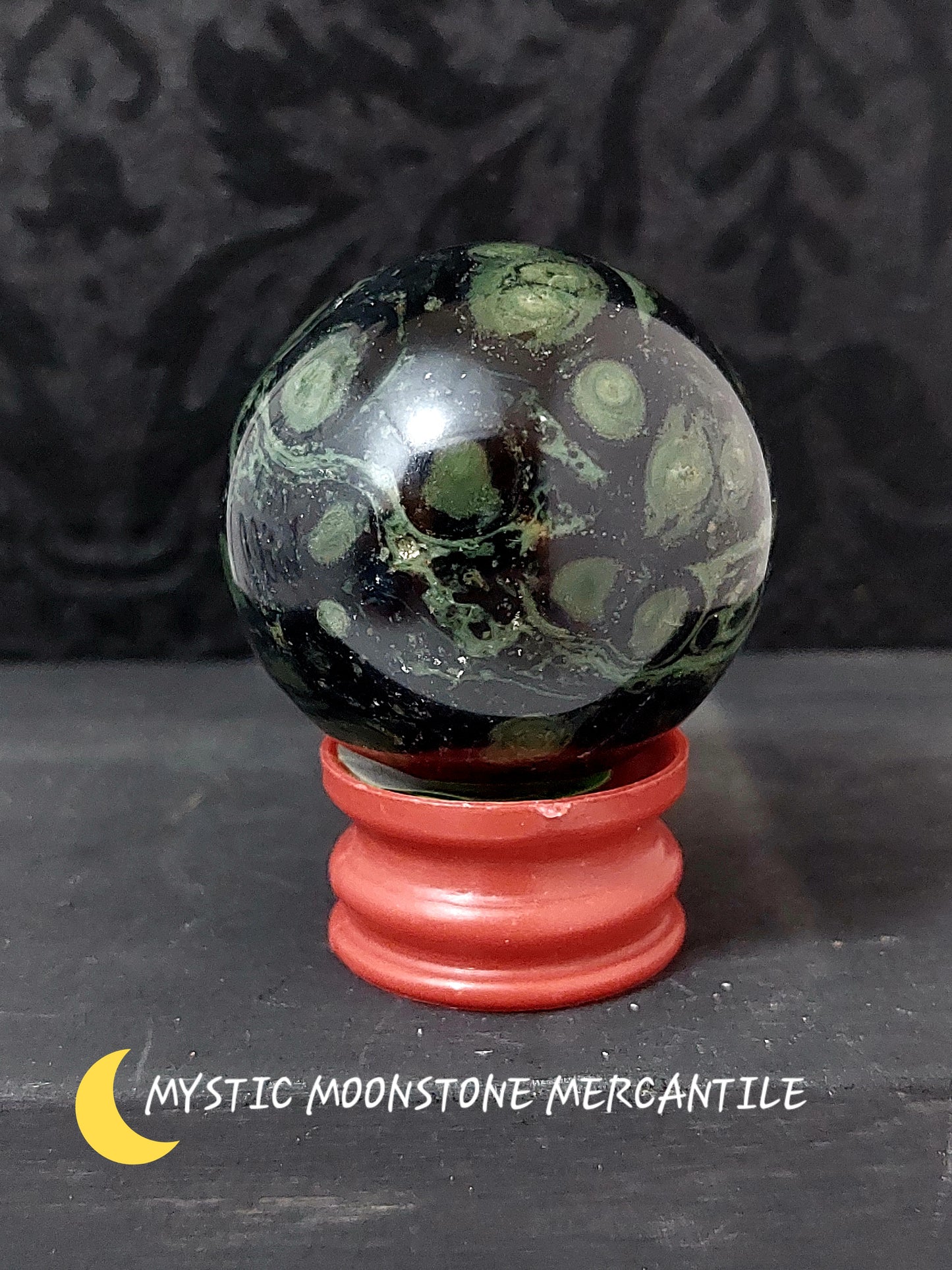 NATURAL EYE GREEN KAMBABA JASPER SPHERE