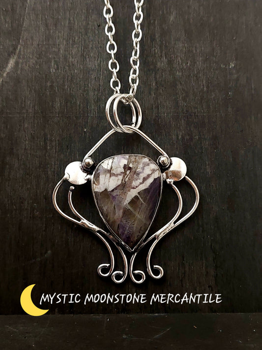 CHEVRON AMETHYST IN 925 STERLING SILVER PENDANT ( chain not included )
