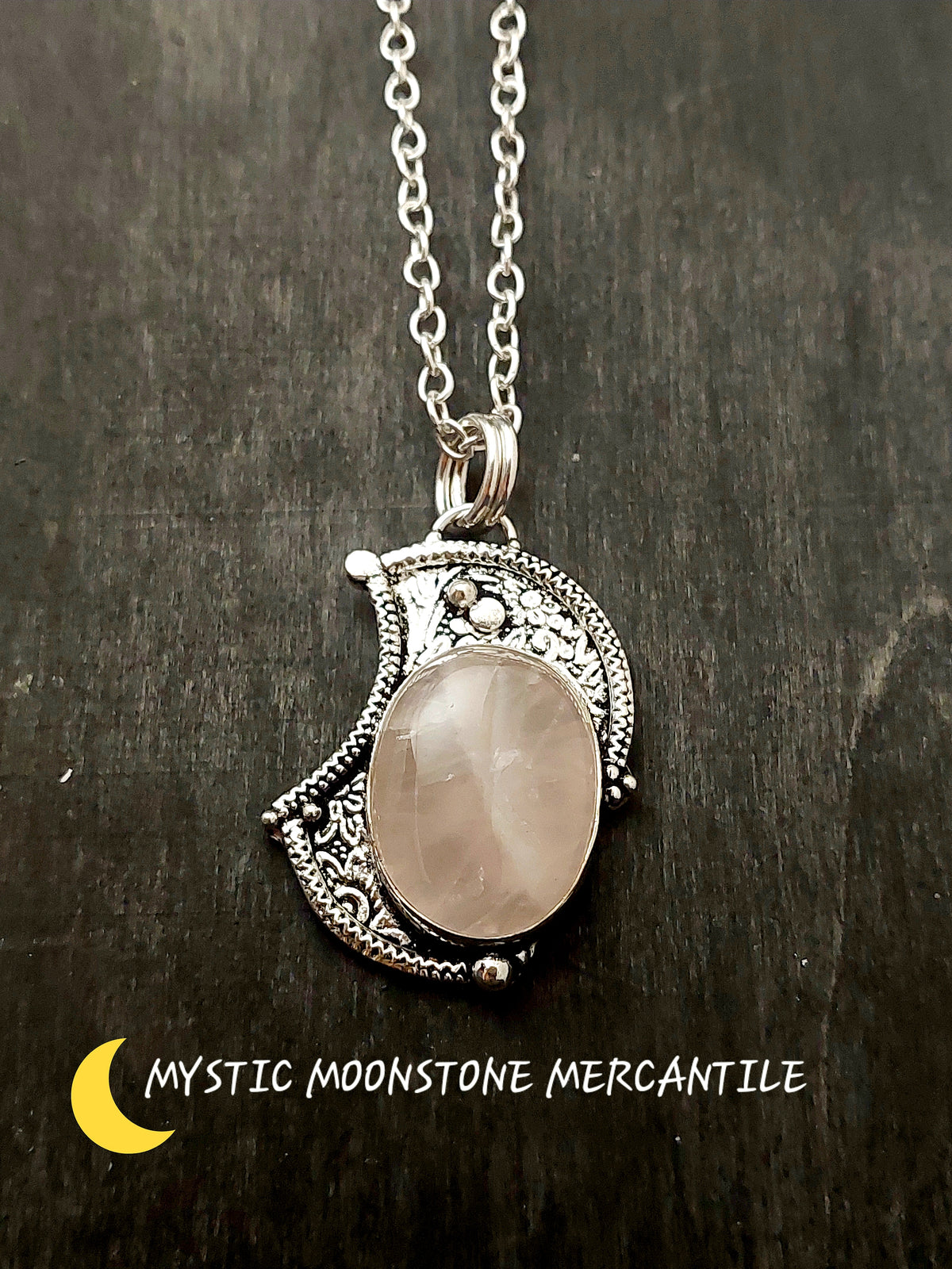 ROSE QUARTZ IN 925 STERLING SILVER PENDANT ( chain not included )