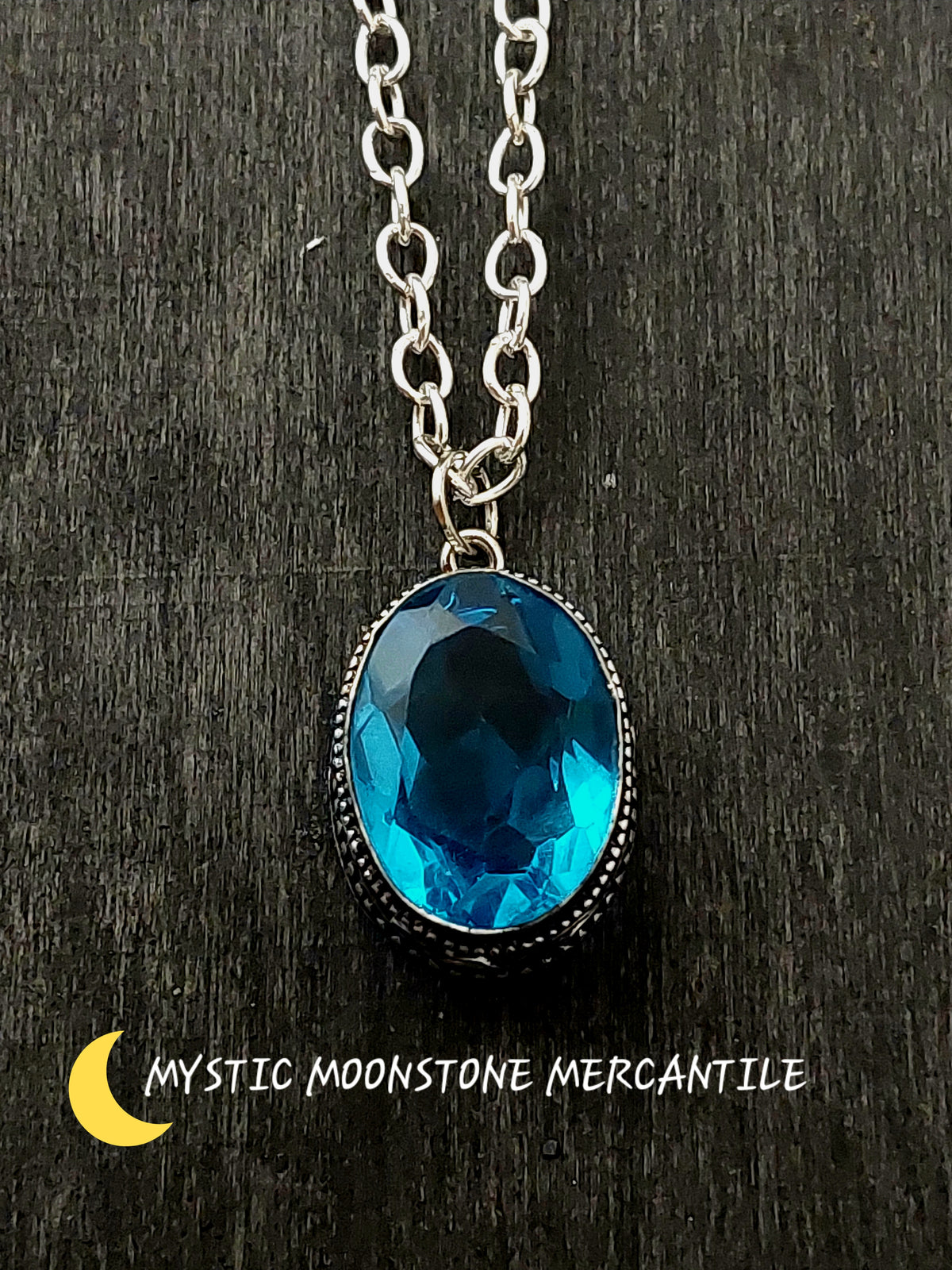 BLUE TOPAZ IN 925 STERLING SILVER PENDANT ( chain not included )