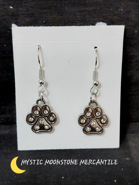 PAW PRINT RHINESTONE EARRINGS