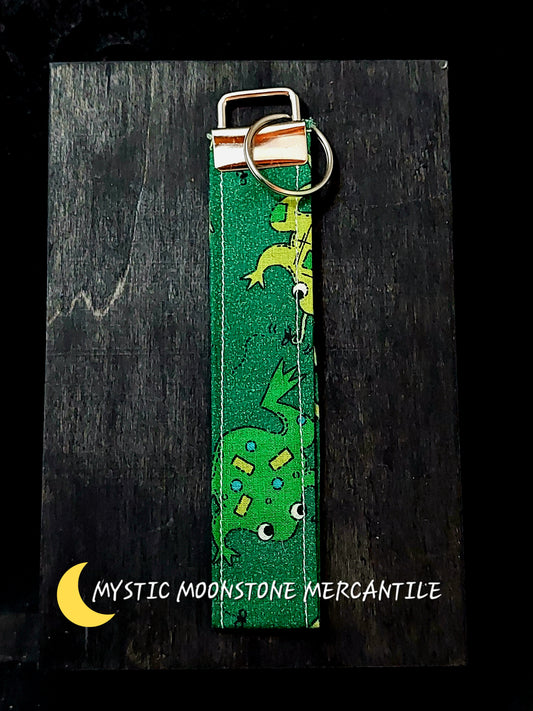 GREEN FROGS PRINT KEY FOB