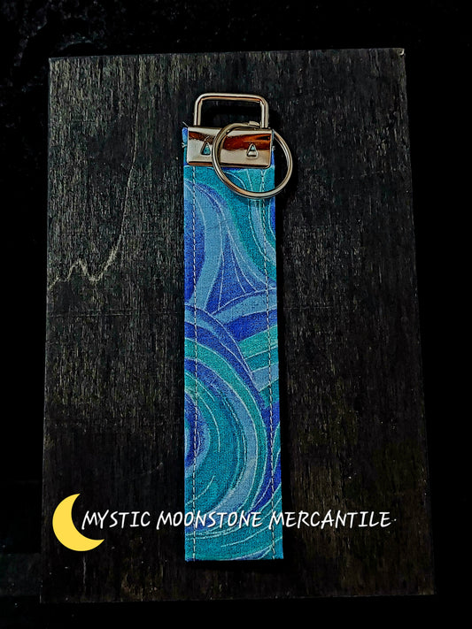 BLUE WAVES PRINT KEY FOB