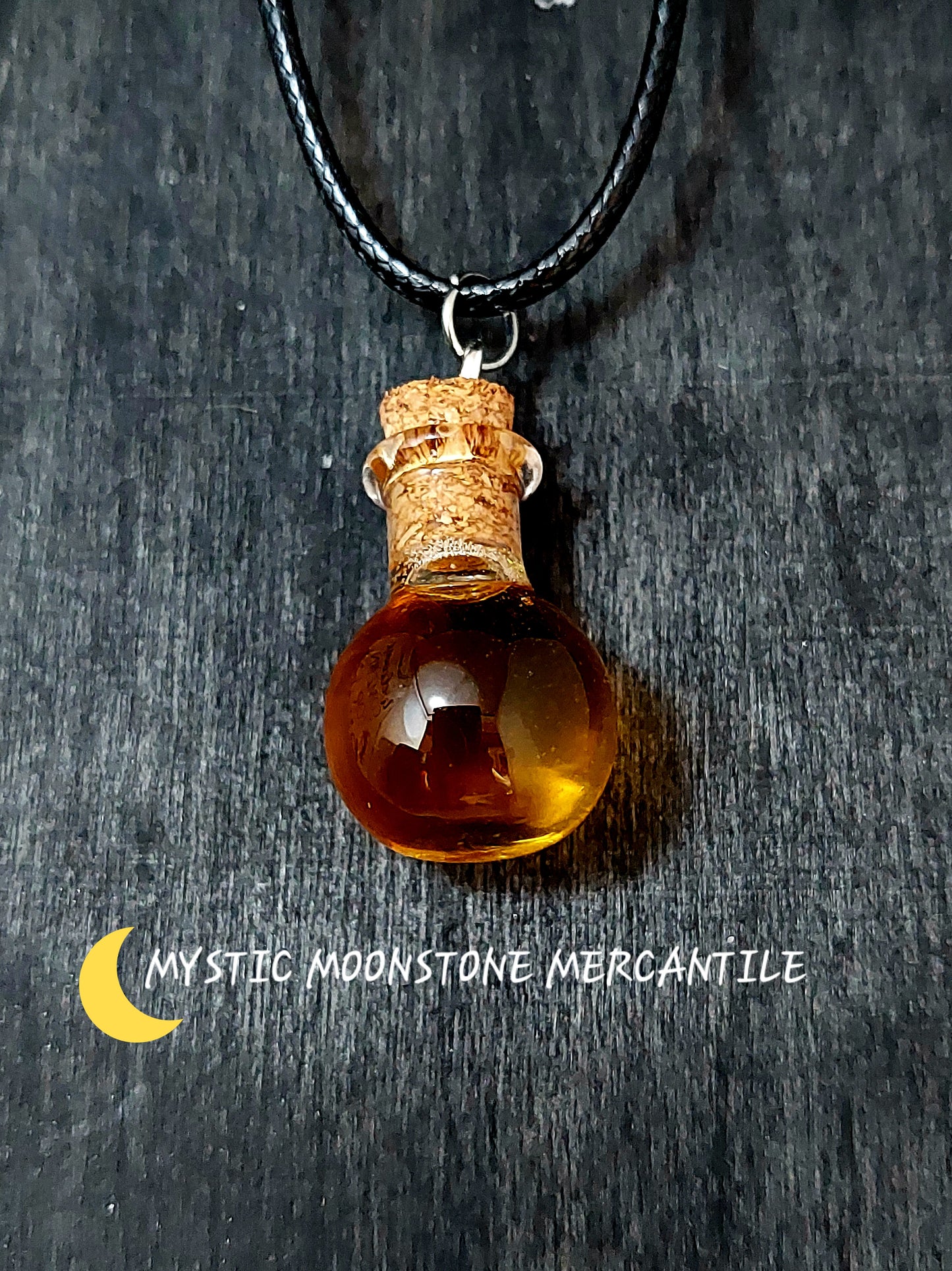 REAL RAW HONEY SPELL BOTTLE CHARM NECKLACE WITH HONEY BEE  CHARM