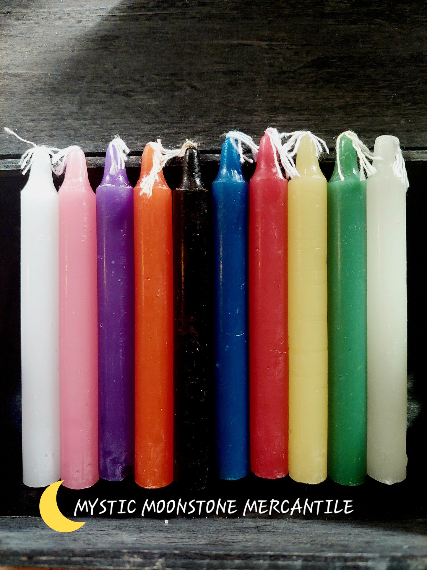 10 COUNT CHIME, RITUAL, SPELL  CANDLES 4" 10 COLORS.