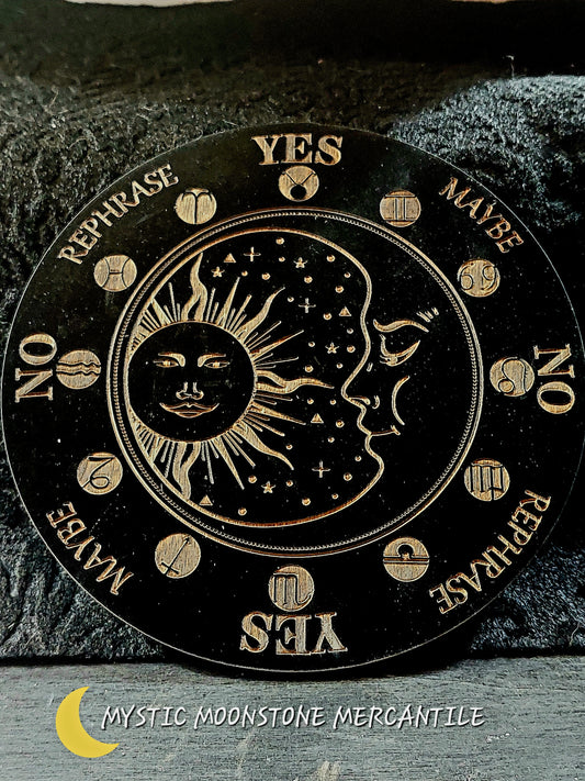 CELESTIAL HOROSCOPE WOODEN PENDALUM BOARD 6"