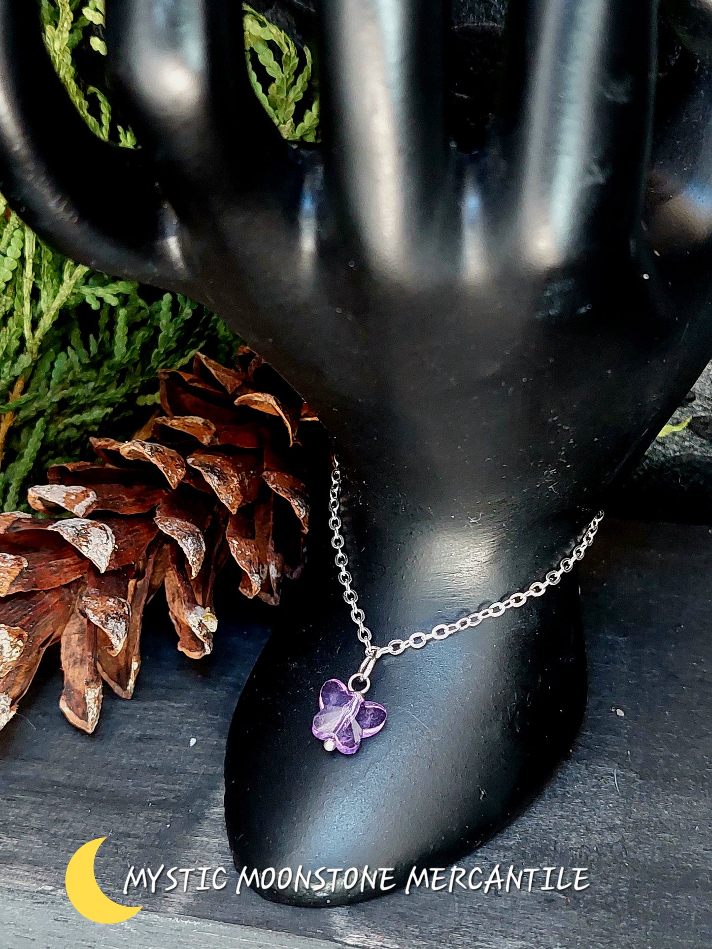 PURPLE BUTTERFLY CRYSTAL BRACELET