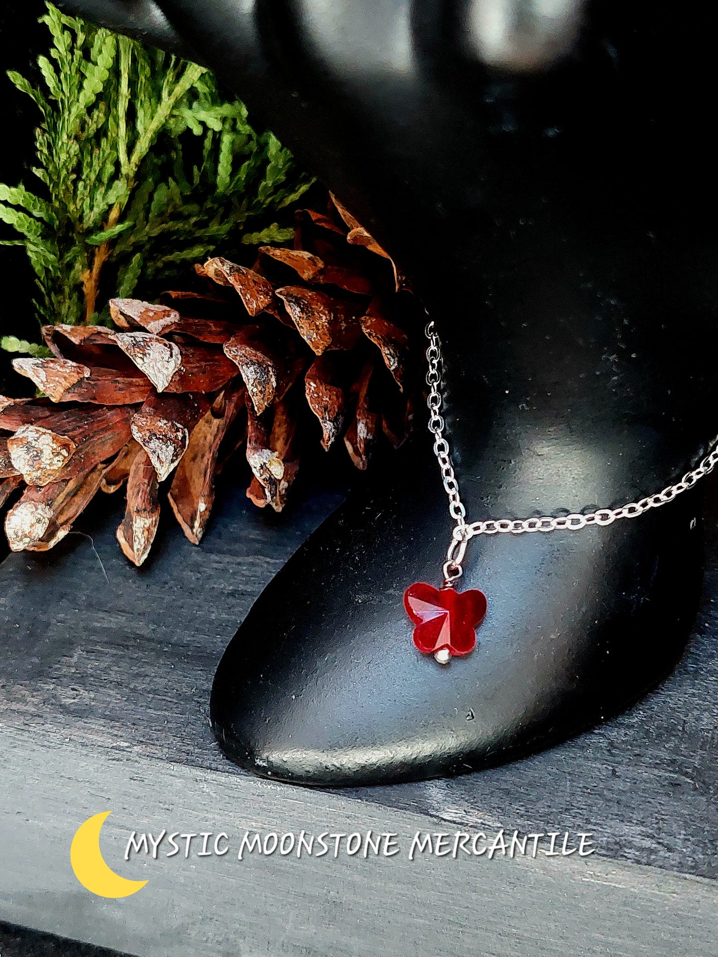 RED BUTTERFLY CRYSTAL BRACELET