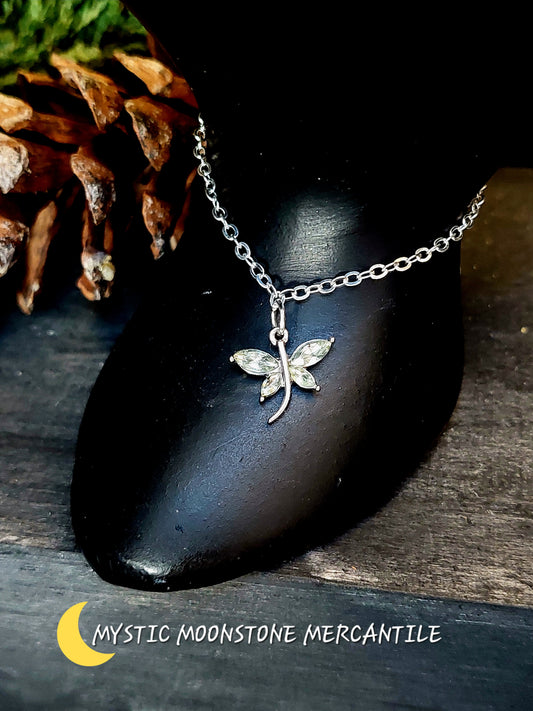 LIGHT YELLOW CRYSTAL DRAGONFLY BRACELET