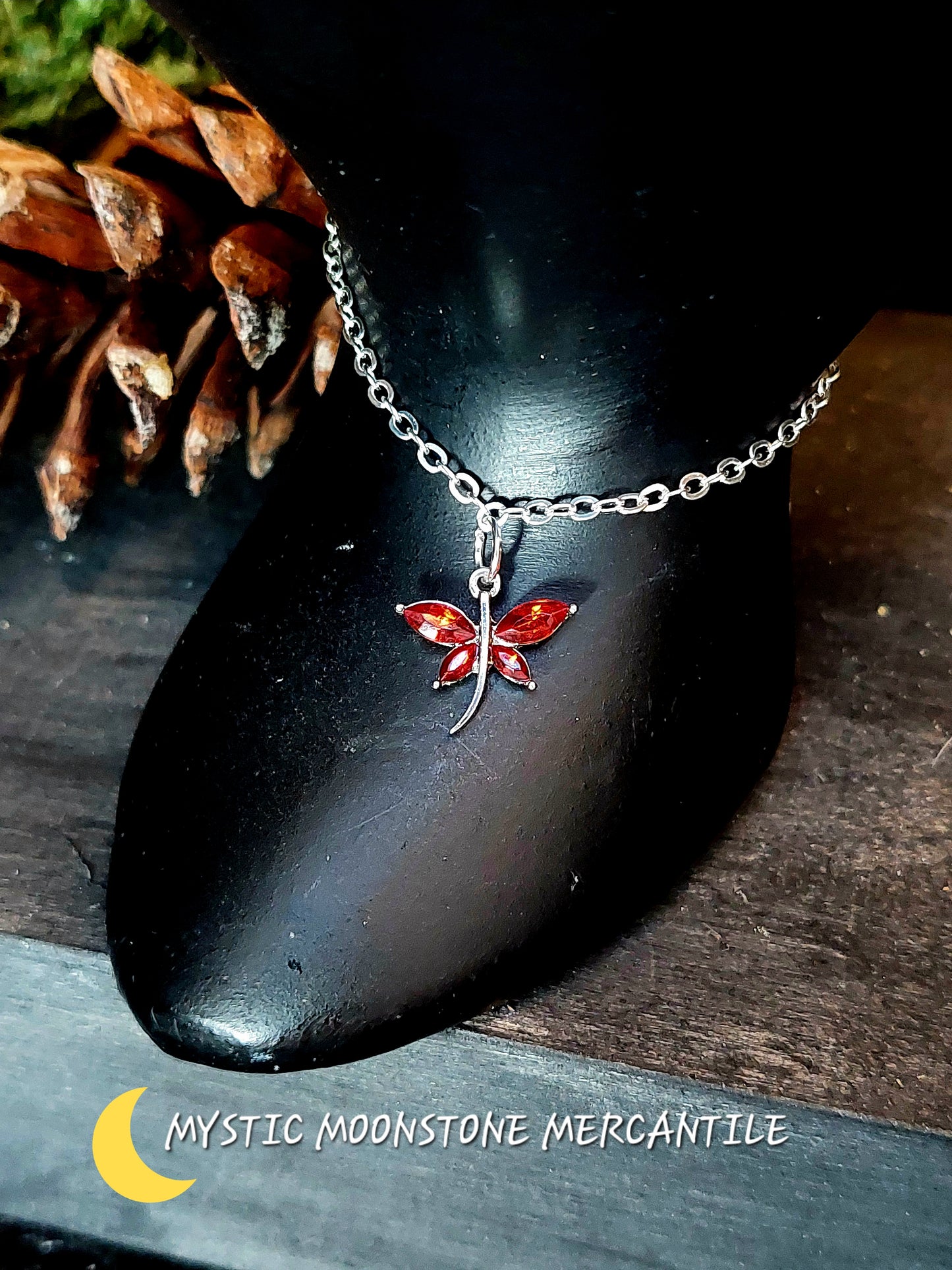 RED CRYSTAL DRAGONFLY BRACELET