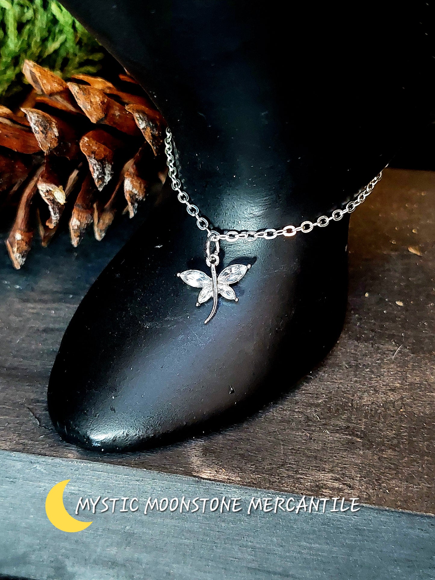 SILVER CRYSTAL DRAGONFLY BRACELET