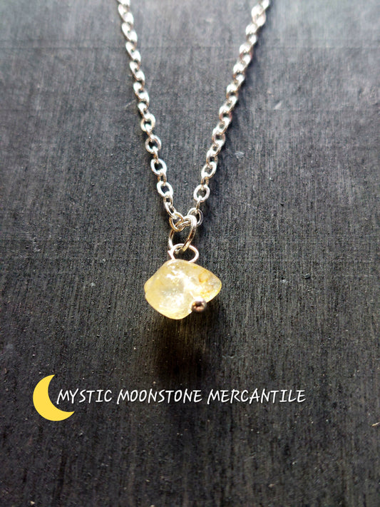 CITRINE MINIMALIST 18" NECKLACE.