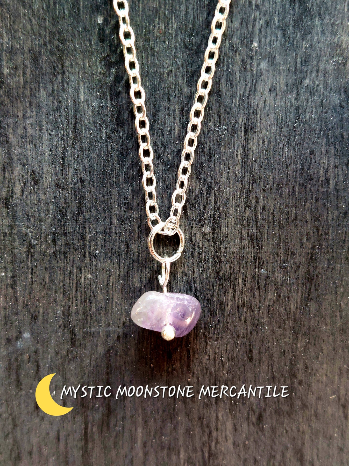 AMETHYST MINIMALIST 16" NECKLACE.