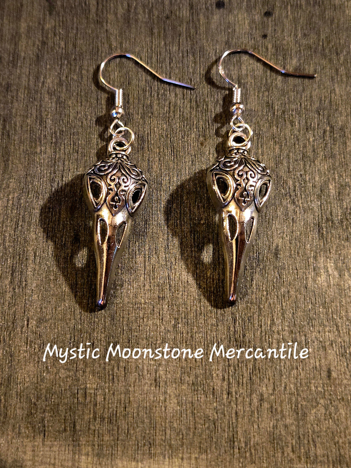 RAVEN SKULL FILIGREE EARRINGS