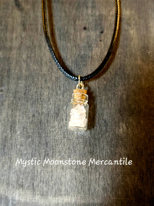 SEA SALT MINI SPELL BOTTLE NECKLACE W/WAXED CORD CHAIN (Copy)